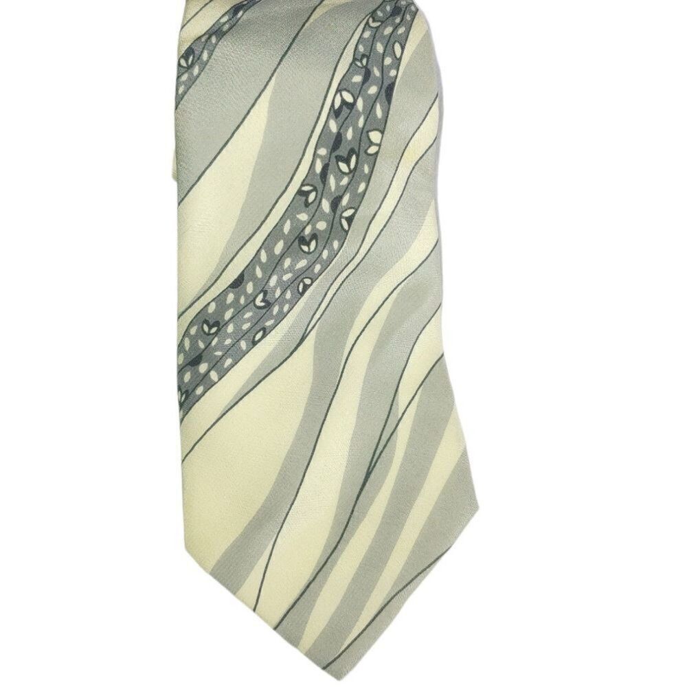 The Morning After Men's 100% Silk Grey/Cream Made In Italy Tie